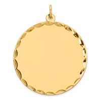 Sterling Silver GP Engraveable Round Polished Disc Charm view 1