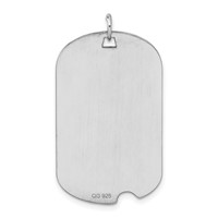 Sterling Silver Rhodium-plated Engravable Dog Tag Disc Charm view 4