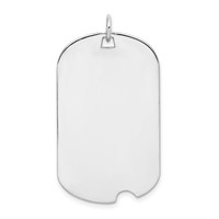 Sterling Silver Rhodium-plated Engravable Dog Tag Disc Charm view 1
