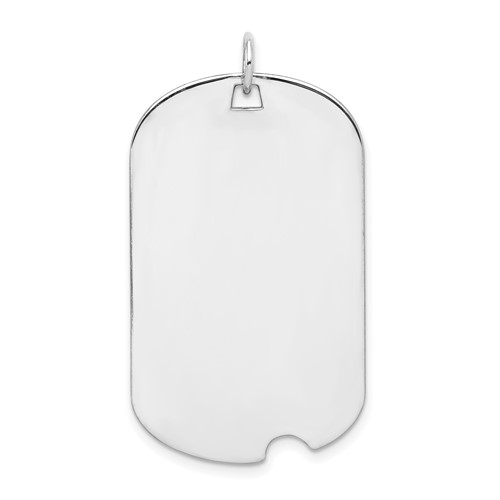 Sterling Silver Rhodium-plated Engravable Dog Tag Disc Charm