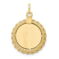 Sterling Silver GP Engraveable Round with Rope Polished Disc view 3