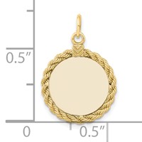 Sterling Silver GP Engraveable Round with Rope Polished Disc view 4