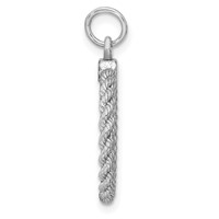 Sterling Silver Rhod-plated Eng. Rnd with Rope Polish Front Satin Back Disc view 2