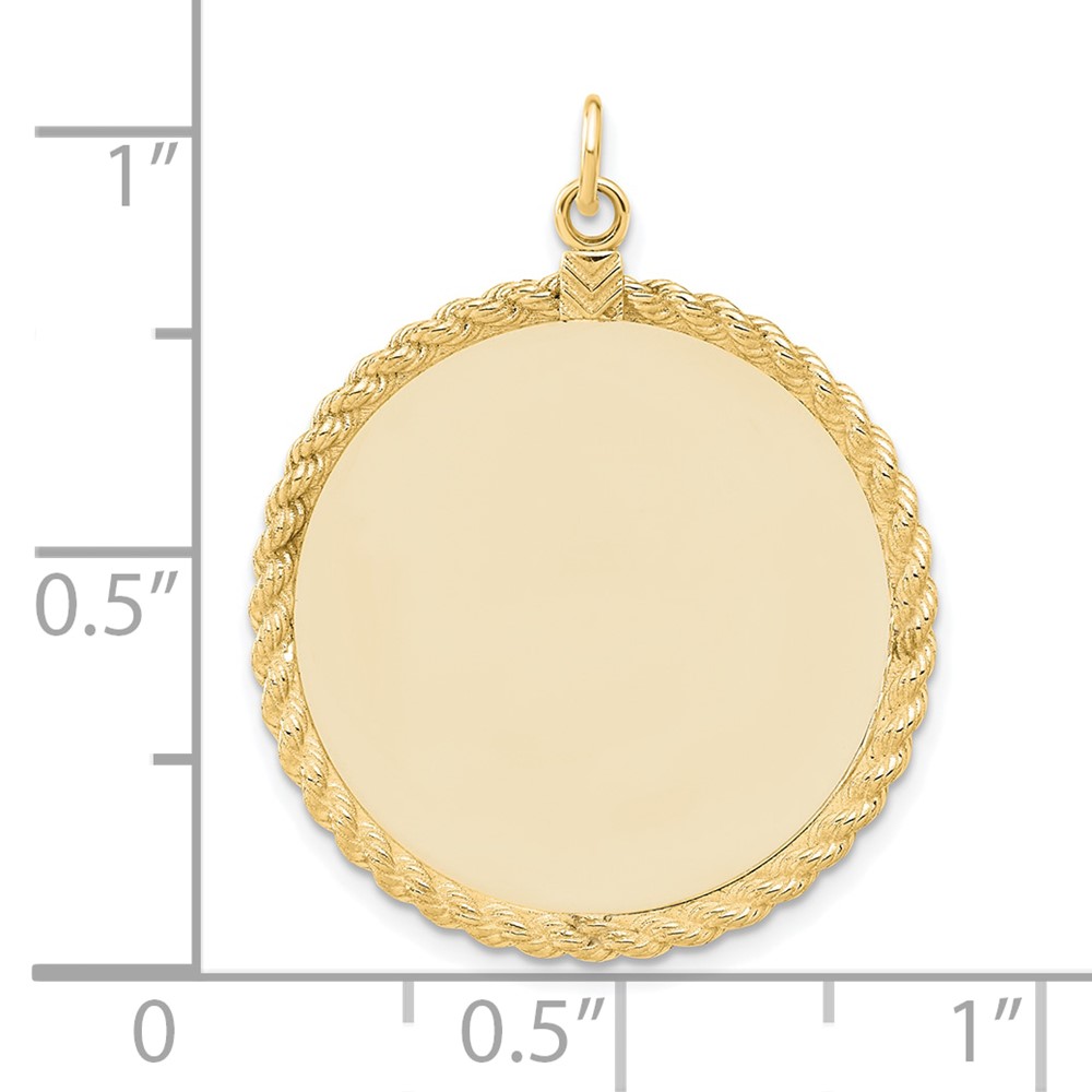 Sterling Silver GP Engraveable Round with Rope Polished Disc (QM502G/18)