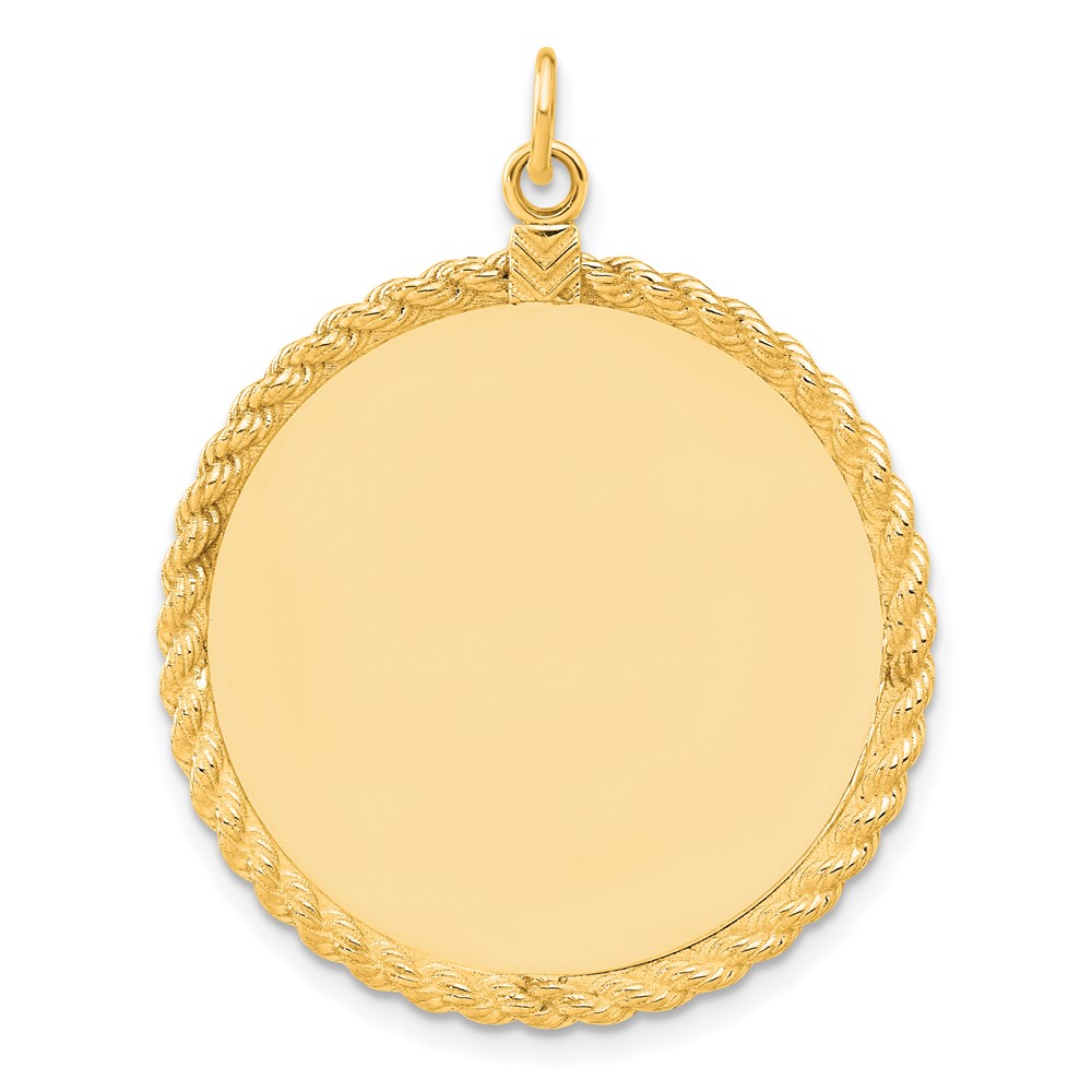 Sterling Silver GP Engraveable Round with Rope Polished Disc (QM502G/18)