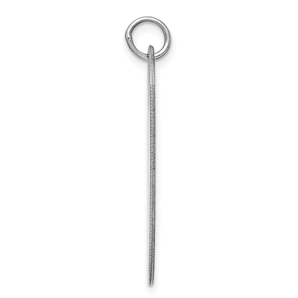 Sterling Silver Rhod.-plate Eng. Dog Tag Polish Front/Satin Back Disc Charm (QM503/27)