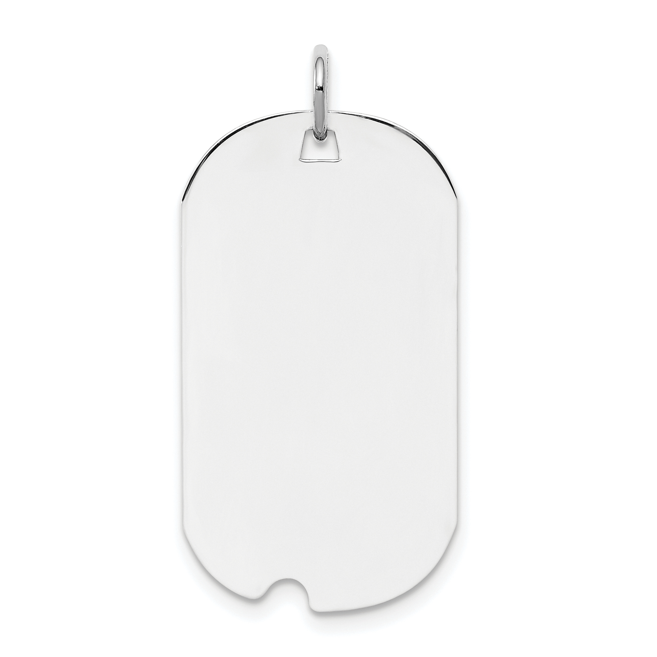 Sterling Silver Rhod-plate Eng. Dog Tag Polish Front/Satin Back Disc Charm (QM504/18)
