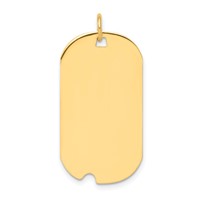 Sterling Silver GP Engravable Dog Tag Polished Disc Charm view 1