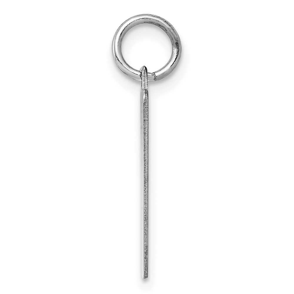 Sterling Silver Rhod-plate Eng. Rect. Polish Front/Satin Back Disc Charm (QM505/50)