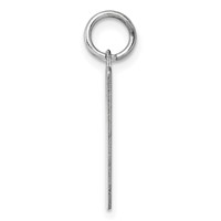 Sterling Silver Rhod-plate Eng. Rect. Polish Front Satin Back Disc Charm view 2