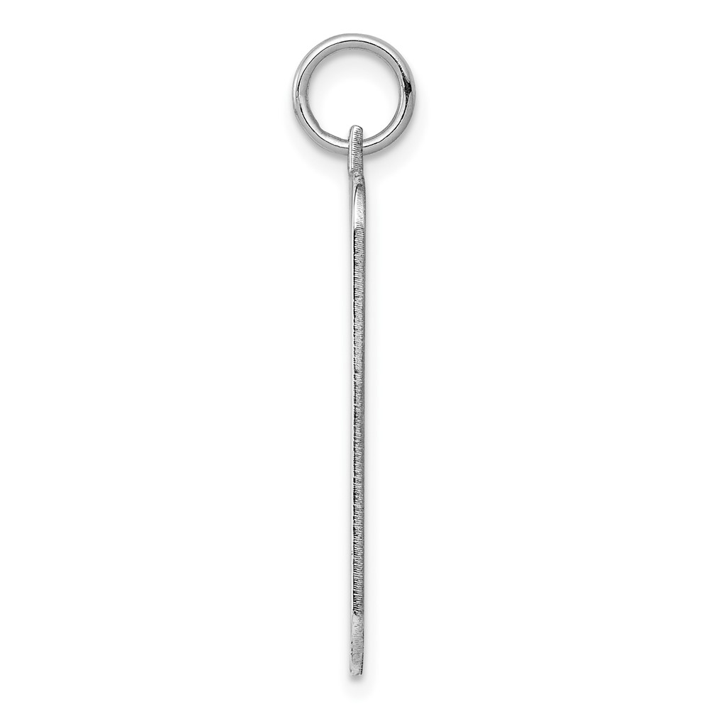 Sterling Silver Rhod-plate Eng. Rect. Polish Front/Satin Back Disc Charm (QM506/27)