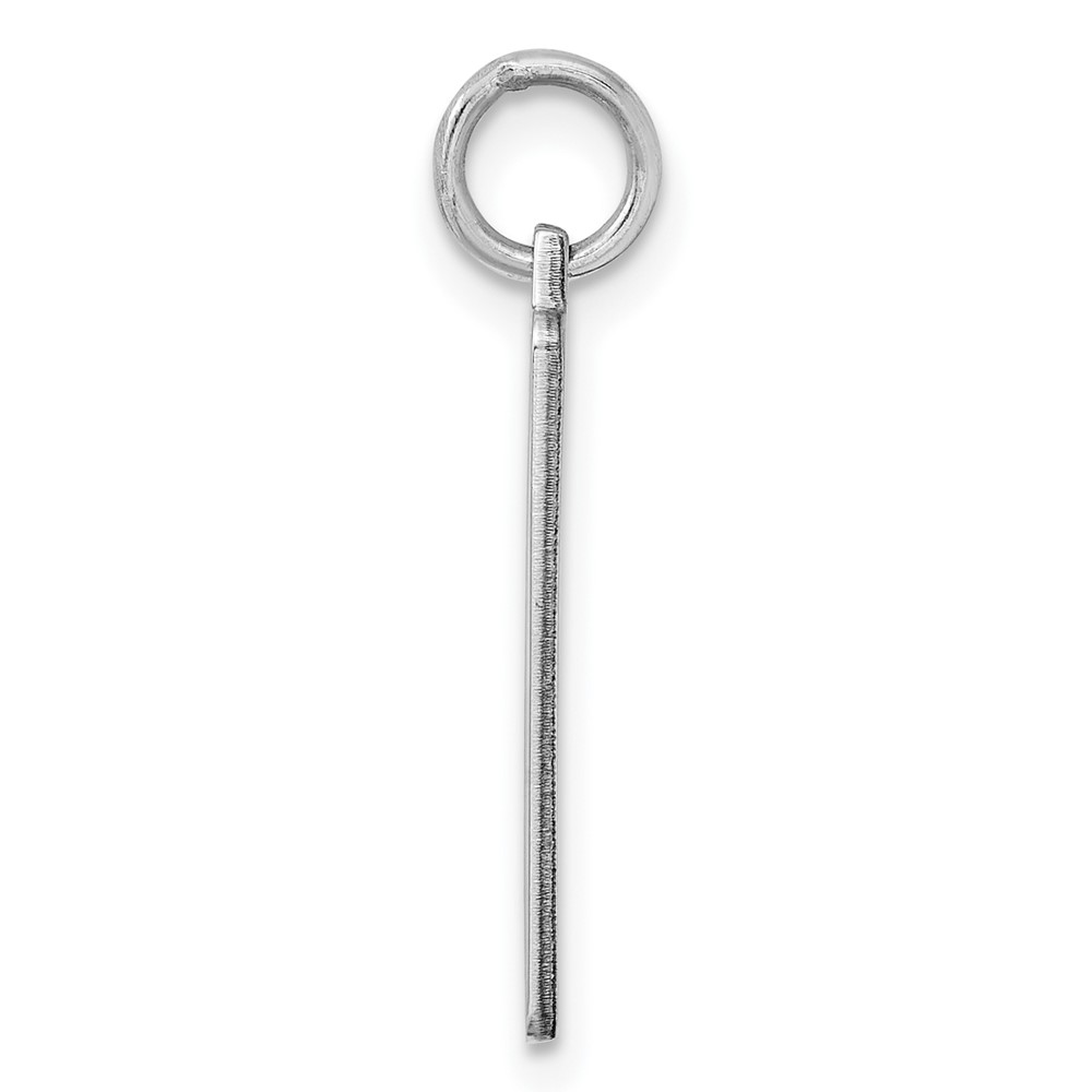 Sterling Silver Rhod-plate Eng. Rect. Polish Front/Satin Back Disc Charm (QM507/35)