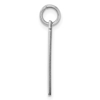 Sterling Silver Rhod-plate Eng. Rect. Polish Front Satin Back Disc Charm view 2