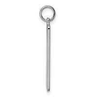 Sterling Silver Rhod-plate Eng. Rect. Polish Front Satin Back Disc Charm view 2