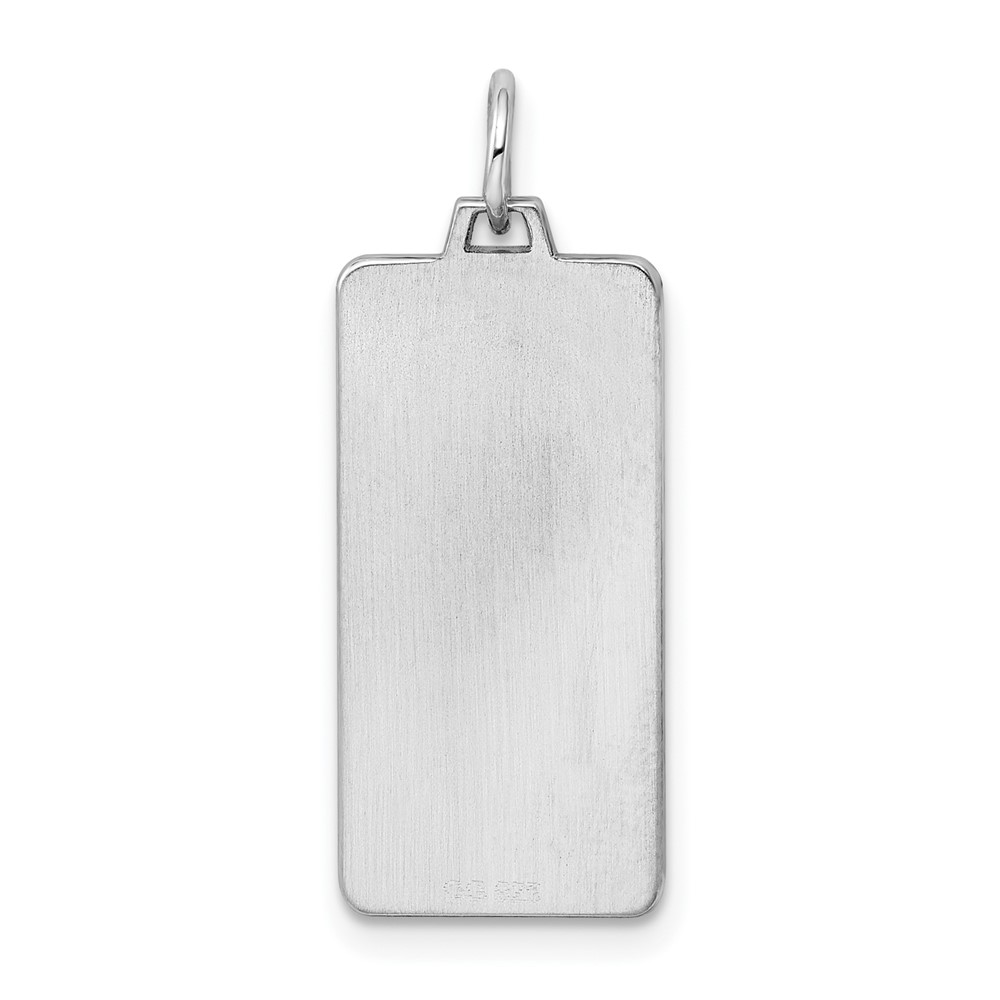 Sterling Silver Rhod-plate Eng. Rect. Polish Front/Satin Back Disc Charm (QM508/18)