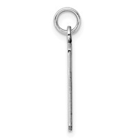 Sterling Silver Rhod-plate Eng. Rect. Polish Front Satin Back Disc Charm view 2
