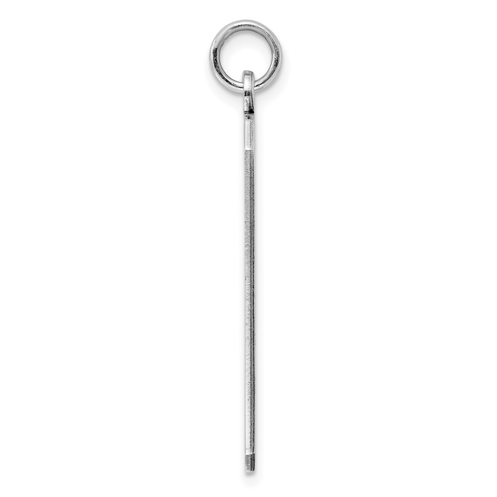 Sterling Silver Rhod-plate Eng. Rect. Polish Front/Satin Back Disc Charm (QM512/35)