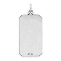 Sterling Silver Rhod-plate Eng. Rect. Polish Front Satin Back Disc Charm view 4