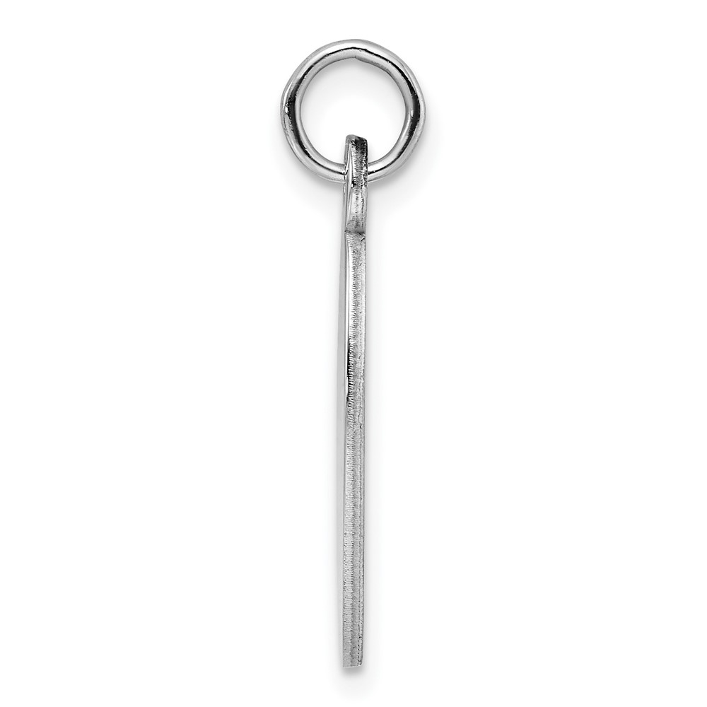 Sterling Silver Rhod-plate Eng. Oval Polish Front/Satin Back Disc Charm (QM513/18)