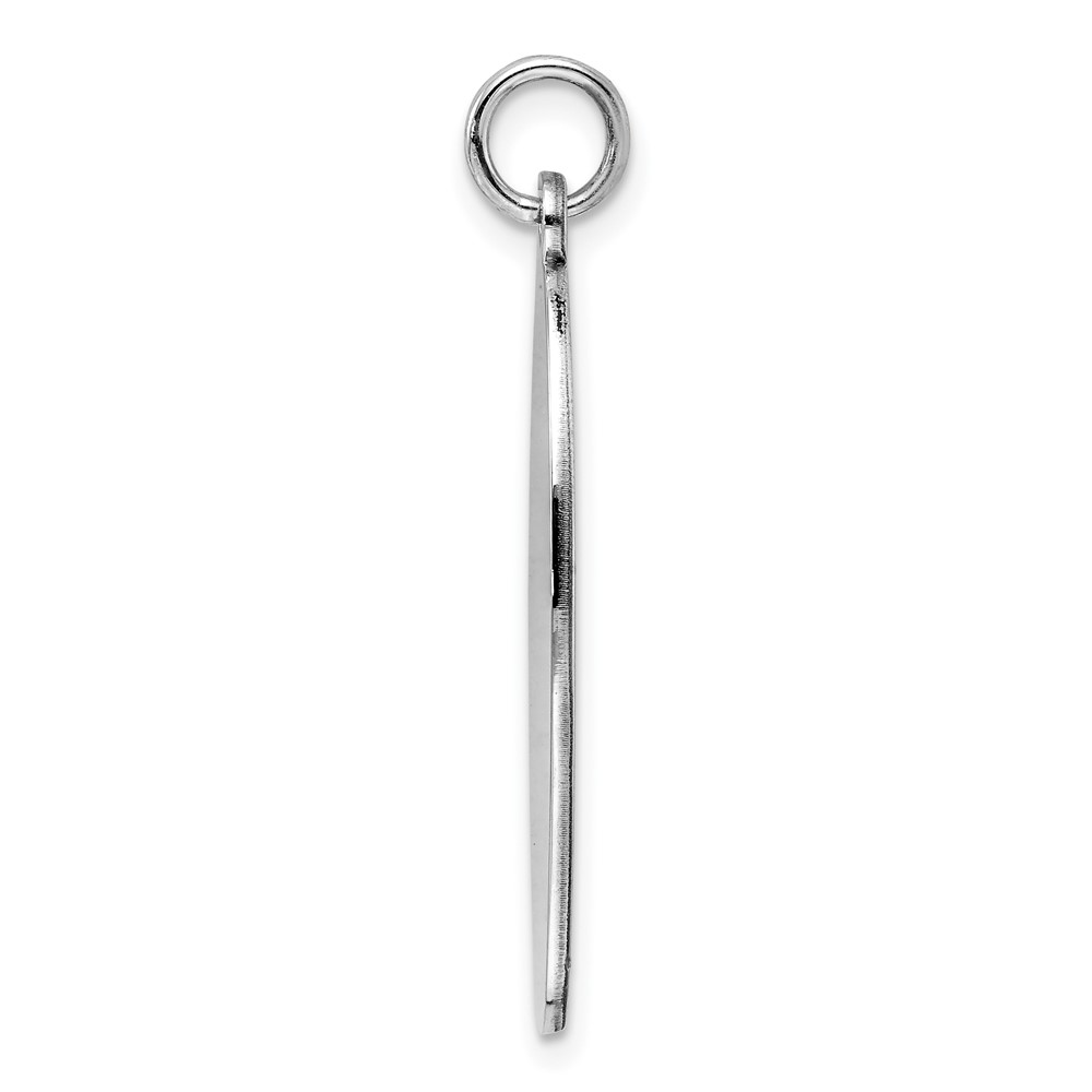 Sterling Silver Rhod-plate Eng. Oval Polish Front/Satin Back Disc Charm (QM514/27)