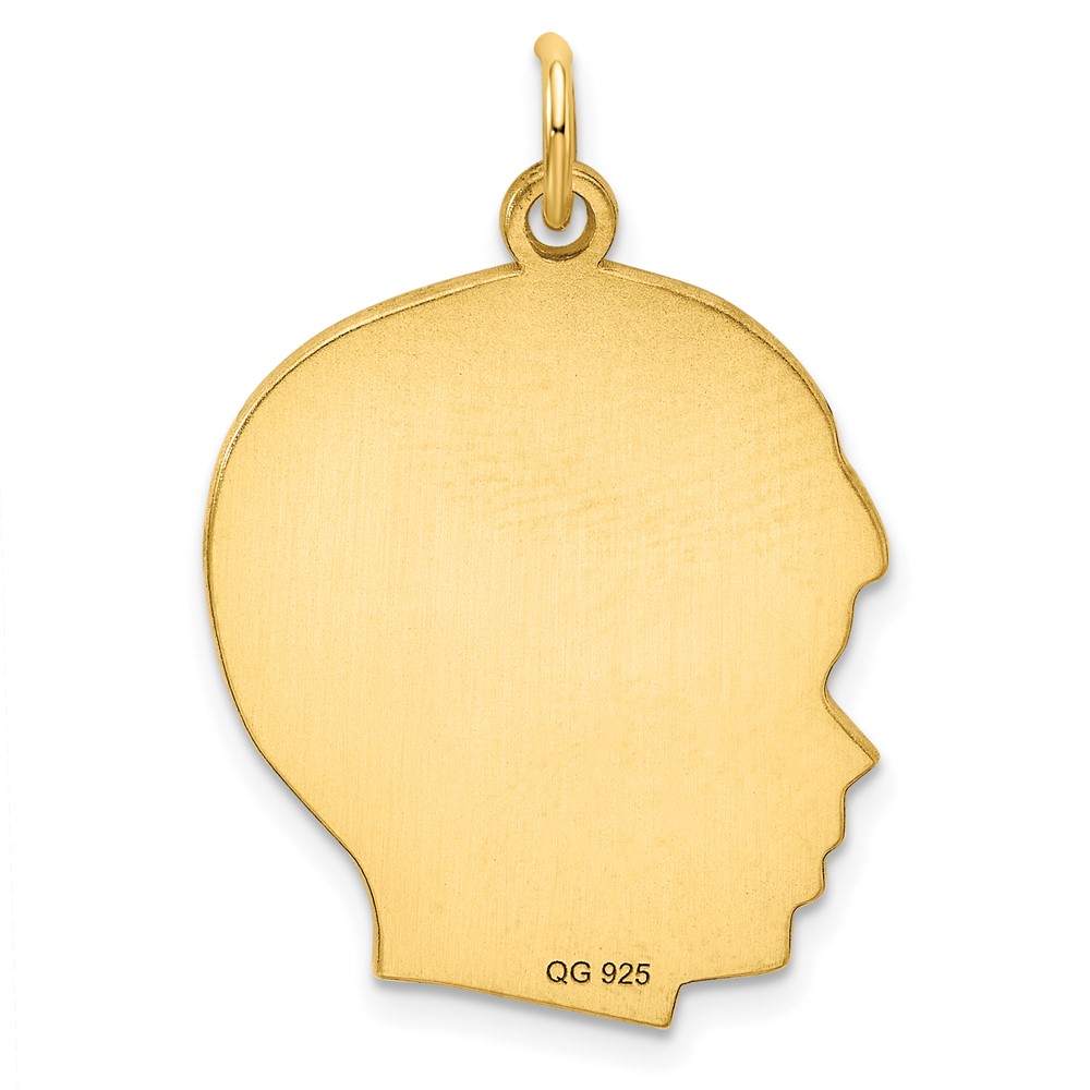 Sterling Silver GP Engraveable Boy Polished Disc Charm (QM521G/35)