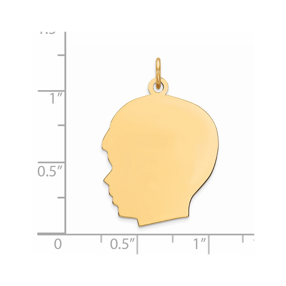 Sterling Silver GP Engraveable Boy Polished Disc Charm (QM521G/35)