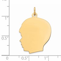 Sterling Silver GP Engravable Boy Polished Disc Charm view 4