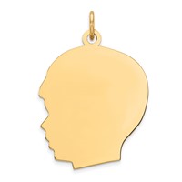 Sterling Silver GP Engravable Boy Polished Disc Charm view 1