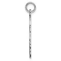 Sterling Silver Rhod-plate Eng. Girl Polished Front Satin Back Disc Charm view 2