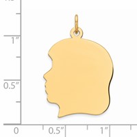 Sterling Silver GP Engravable Girl Polished Disc Charm view 3