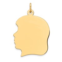 Sterling Silver GP Engravable Girl Polished Disc Charm view 1