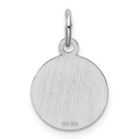 Sterling Silver Rhod-plate Pink Enamel Right Facing Girl Head Disc Charm view 4