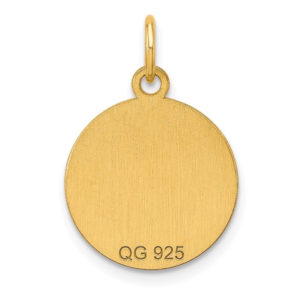 Sterling Silver GP Engraveable Round Polished Disc Charm (QM539G/50)