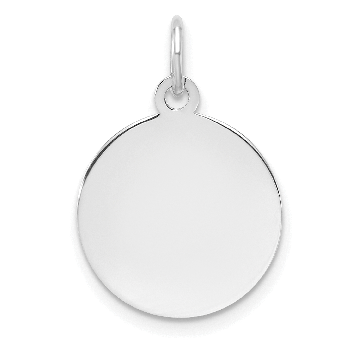 Sterling Silver Rh-plt Engraveable Round Polished Front/Back Disc Charm (QM539/27P)
