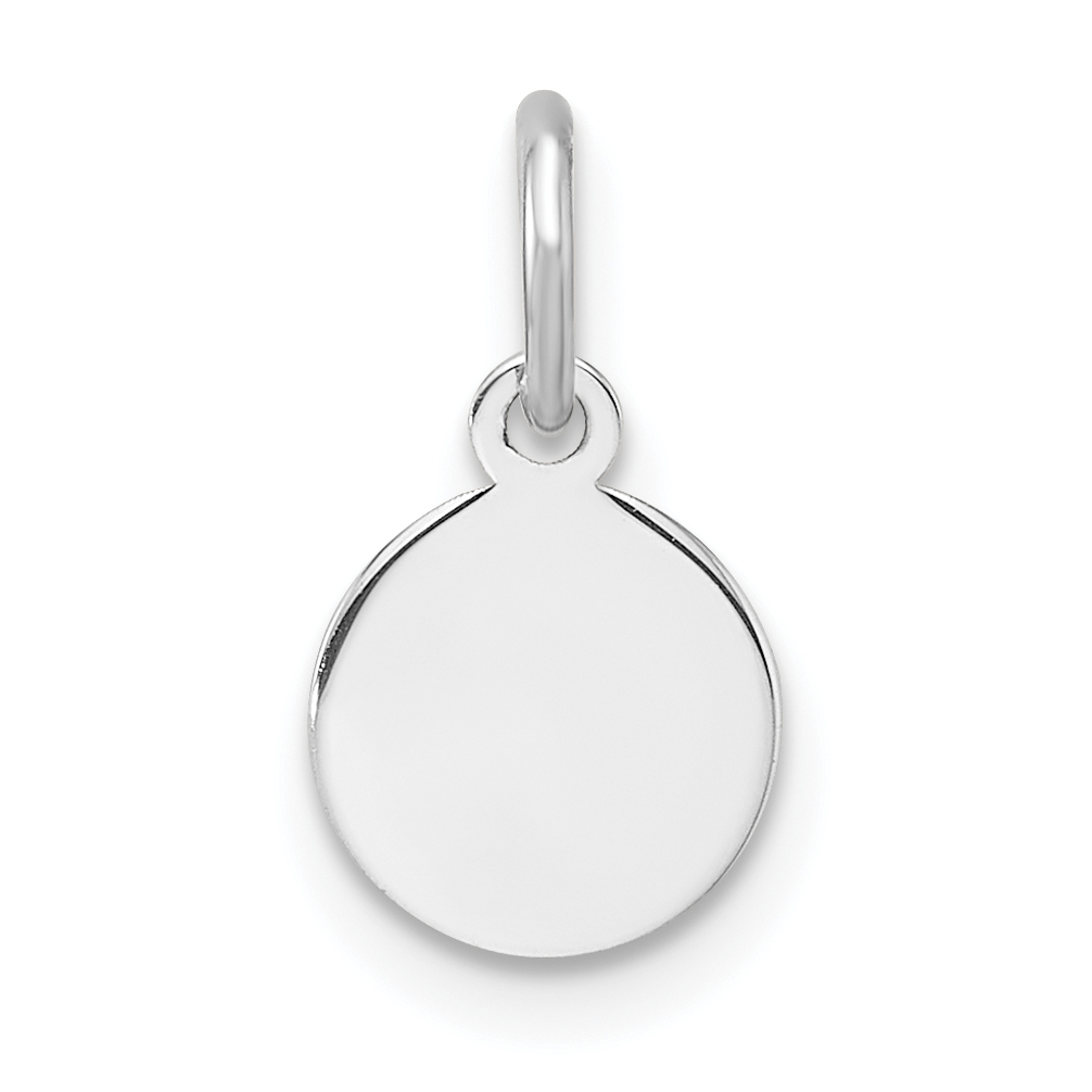 SS Rh-plt Engraveable Round Polished Front/Satin Back Disc Charm (QM540/18)