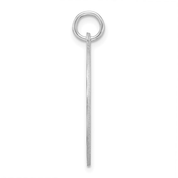 Sterling Silver Rhod-plated Eng. Rnd Polish Front/Satin Back Disc Charm