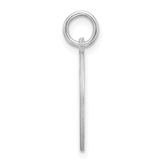 Sterling Silver Rhod-plated Eng. Rnd Polish Front/Satin Back Disc Charm