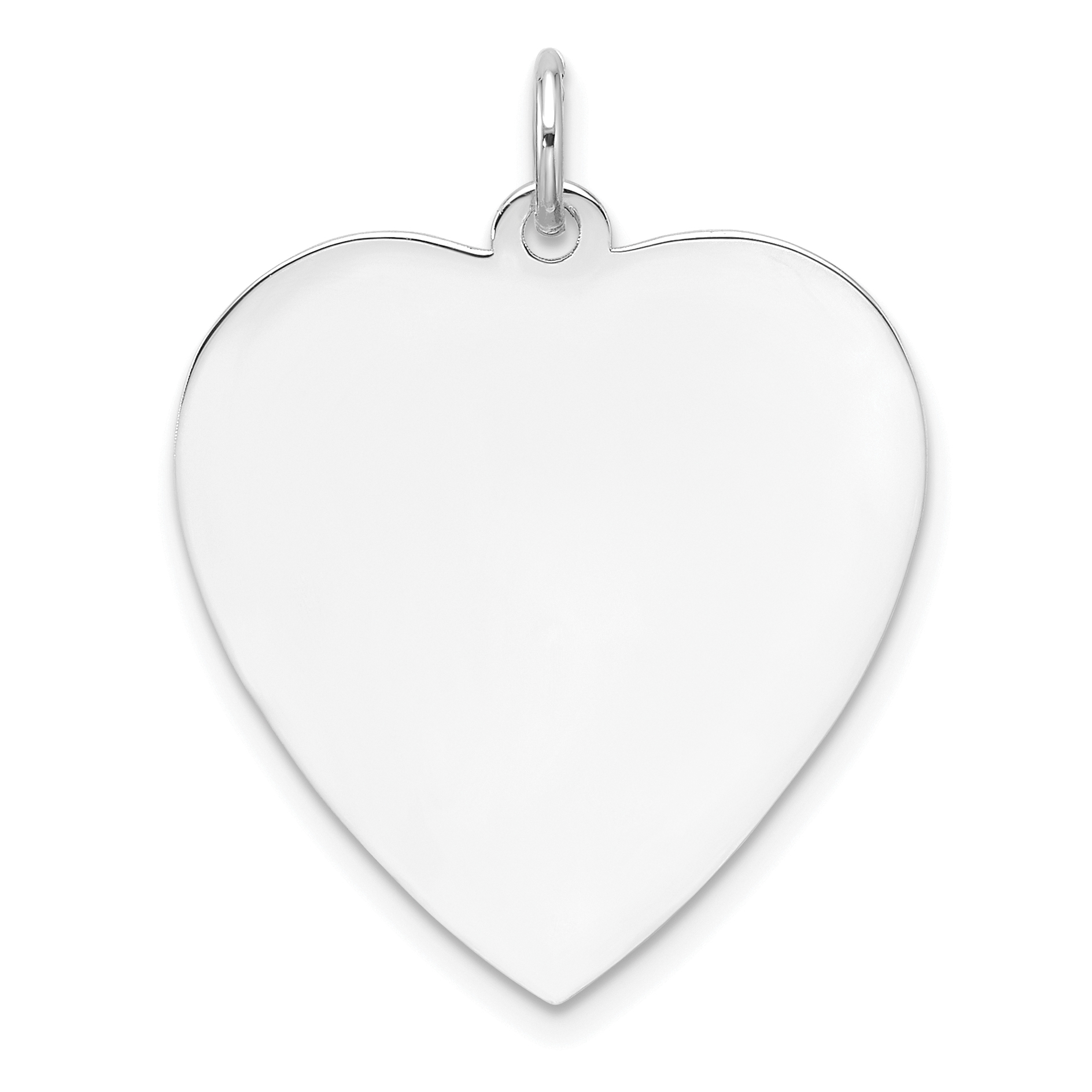 Sterling Silver Rhod-plated Eng. Heart Polish Front/Satin Back Disc Charm (QM548/50)