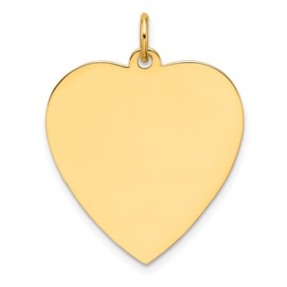 Sterling Silver GP Engraveable Heart Polished Disc Charm