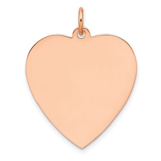Sterling Silver RG Plated Engraveable Heart Polished Front/Satin Back Disc