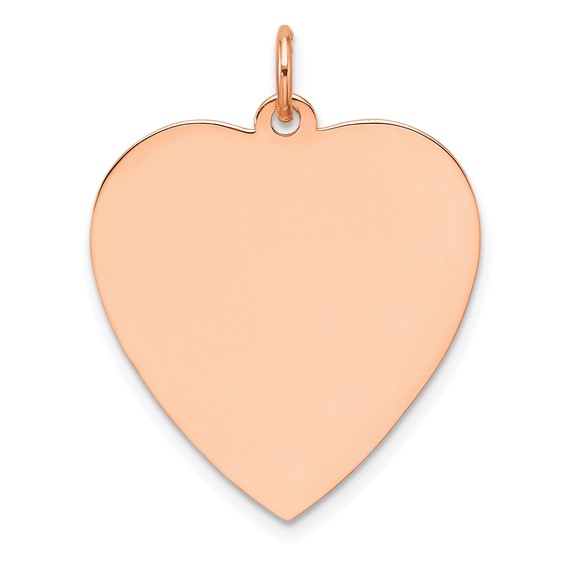 Sterling Silver RG Plated Engraveable Heart Polished Front/Satin Back Disc