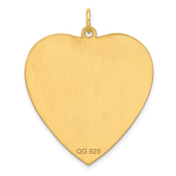 Sterling Silver GP Engraveable Heart Polished Disc Charm