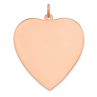Sterling Silver RG Plated Engraveable Heart Polished Front/Satin Back Disc