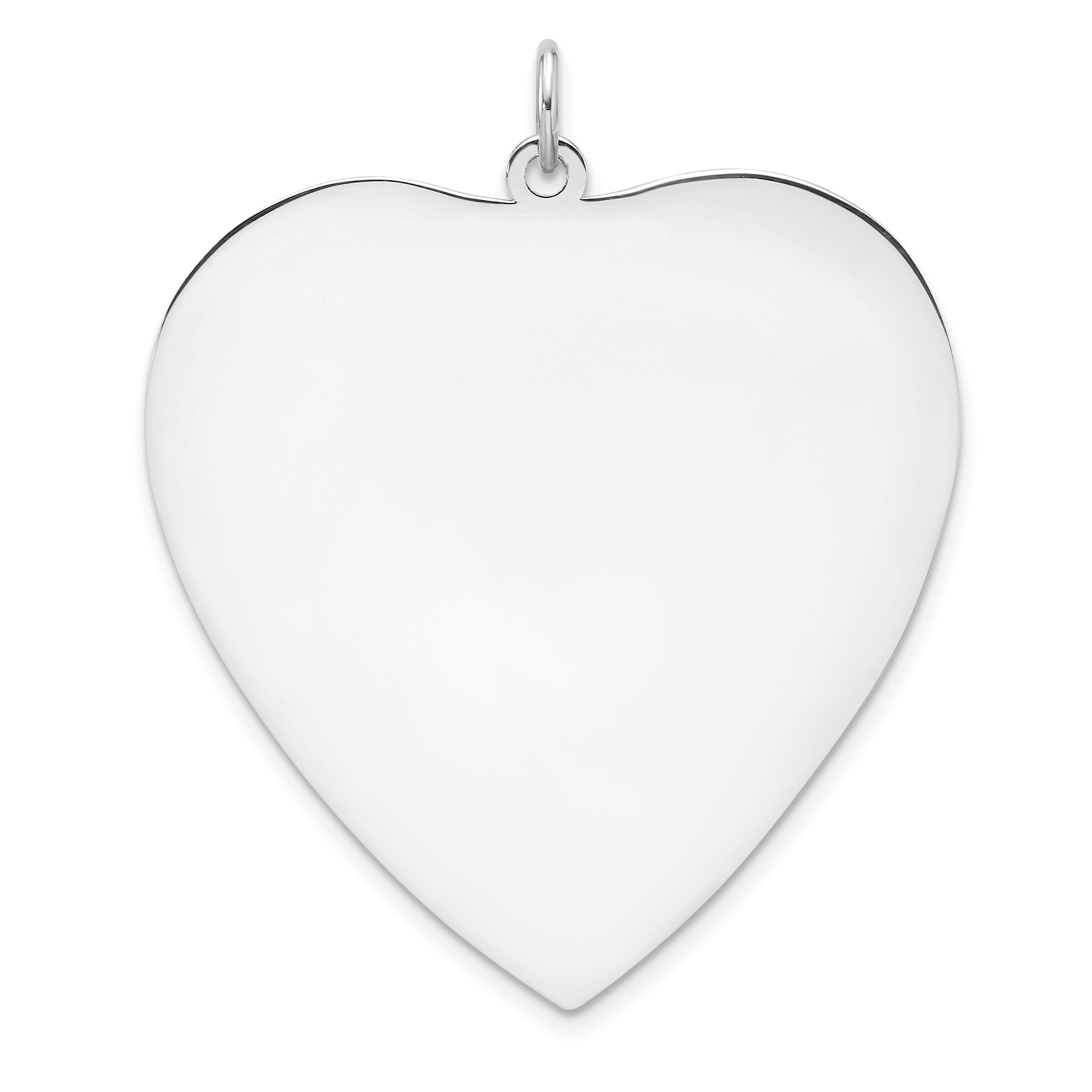 Sterling Silver Rhod-plated Eng. Heart Polish Front/Satin Back Disc Charm (QM550/50)
