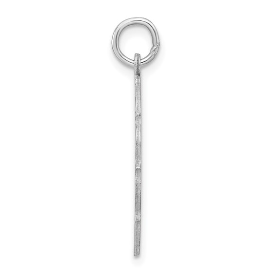 Sterling Silver Rh-plt Engraveable Polished Front/Satin Back Disc Charm