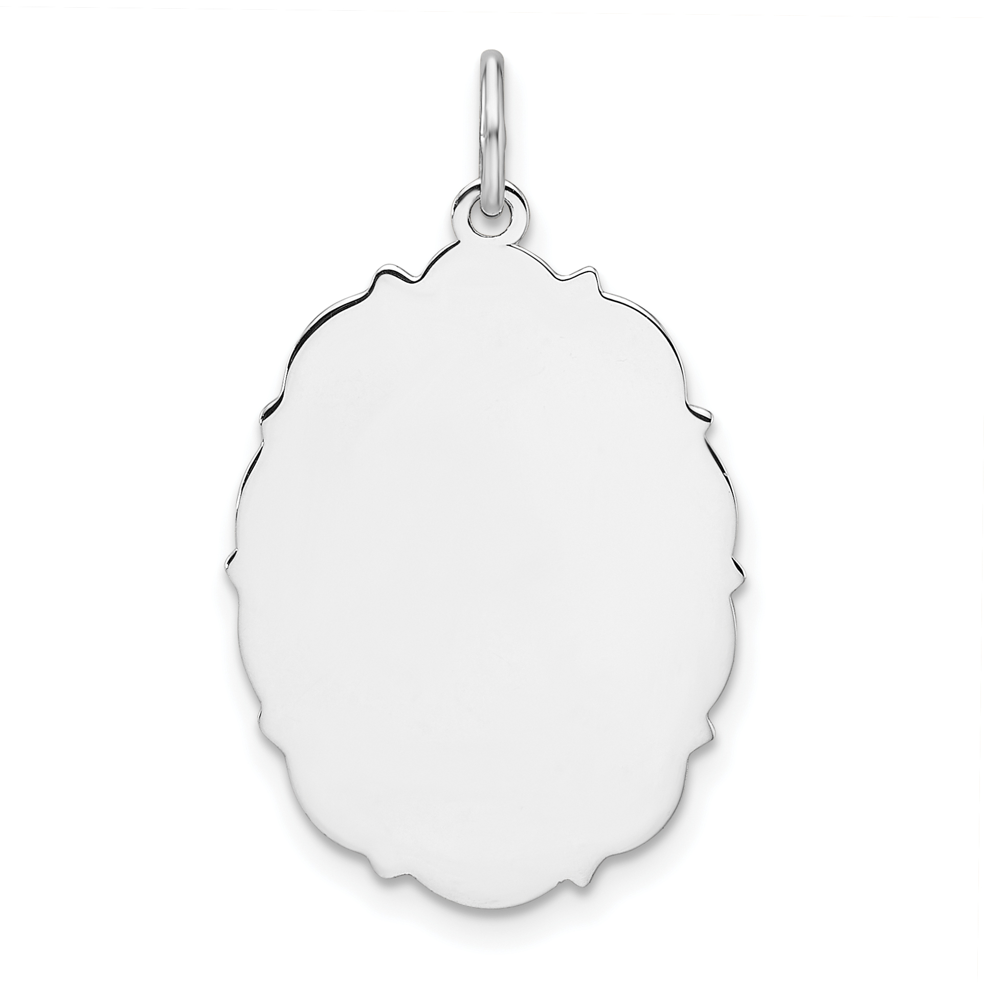 Sterling Silver Rh-plt Engraveable Polished Front/Satin Back Disc Charm (QM553/18)