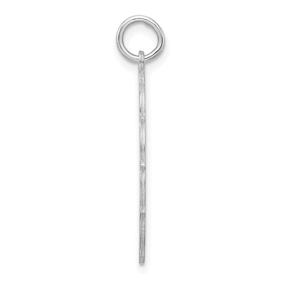 Sterling Silver Rh-plt Engraveable Polished Front/Satin Back Disc Charm