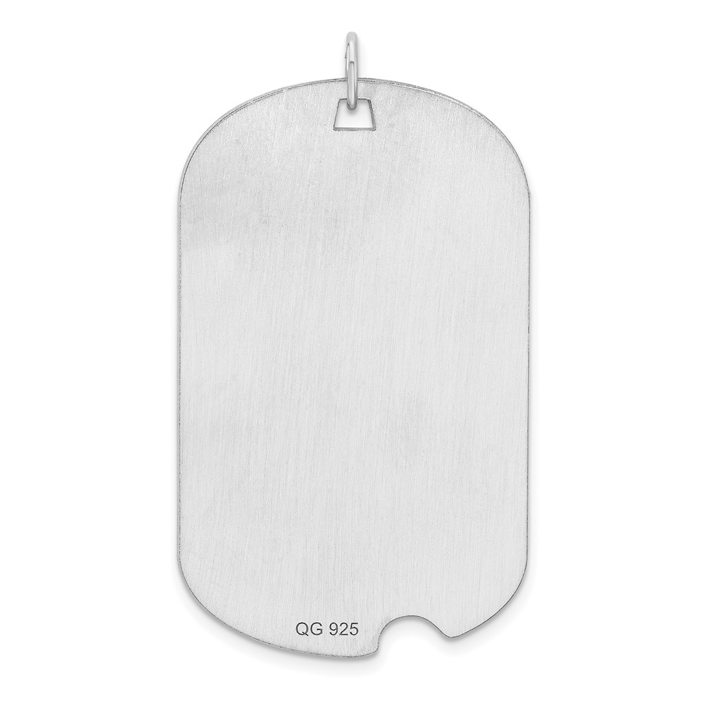 Sterling Silver Rhodium-plated Engraveable Dog Tag Disc Charm (QM554/50)