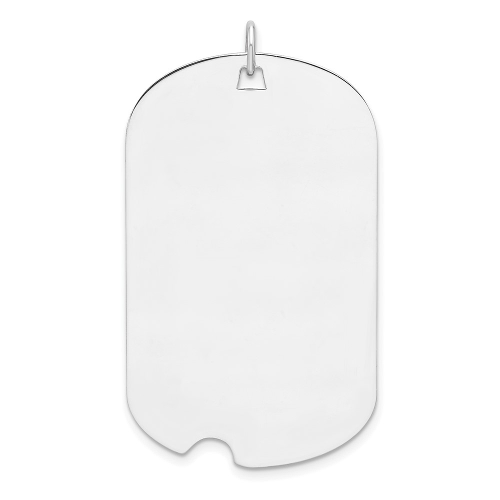 Sterling Silver Rhodium-plated Engraveable Dog Tag Disc Charm (QM554/35)