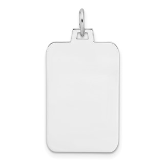 SS/GP Eng. Rect. Polish Front/Satin Back Disc Charm